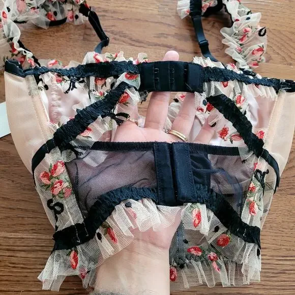 For love and Lemons Kendra Corset Bustier Holiday Rose bud 32DD - Picture 6 of 6